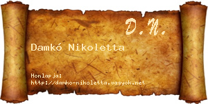 Damkó Nikoletta névjegykártya