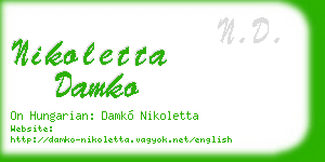 nikoletta damko business card