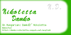 nikoletta damko business card